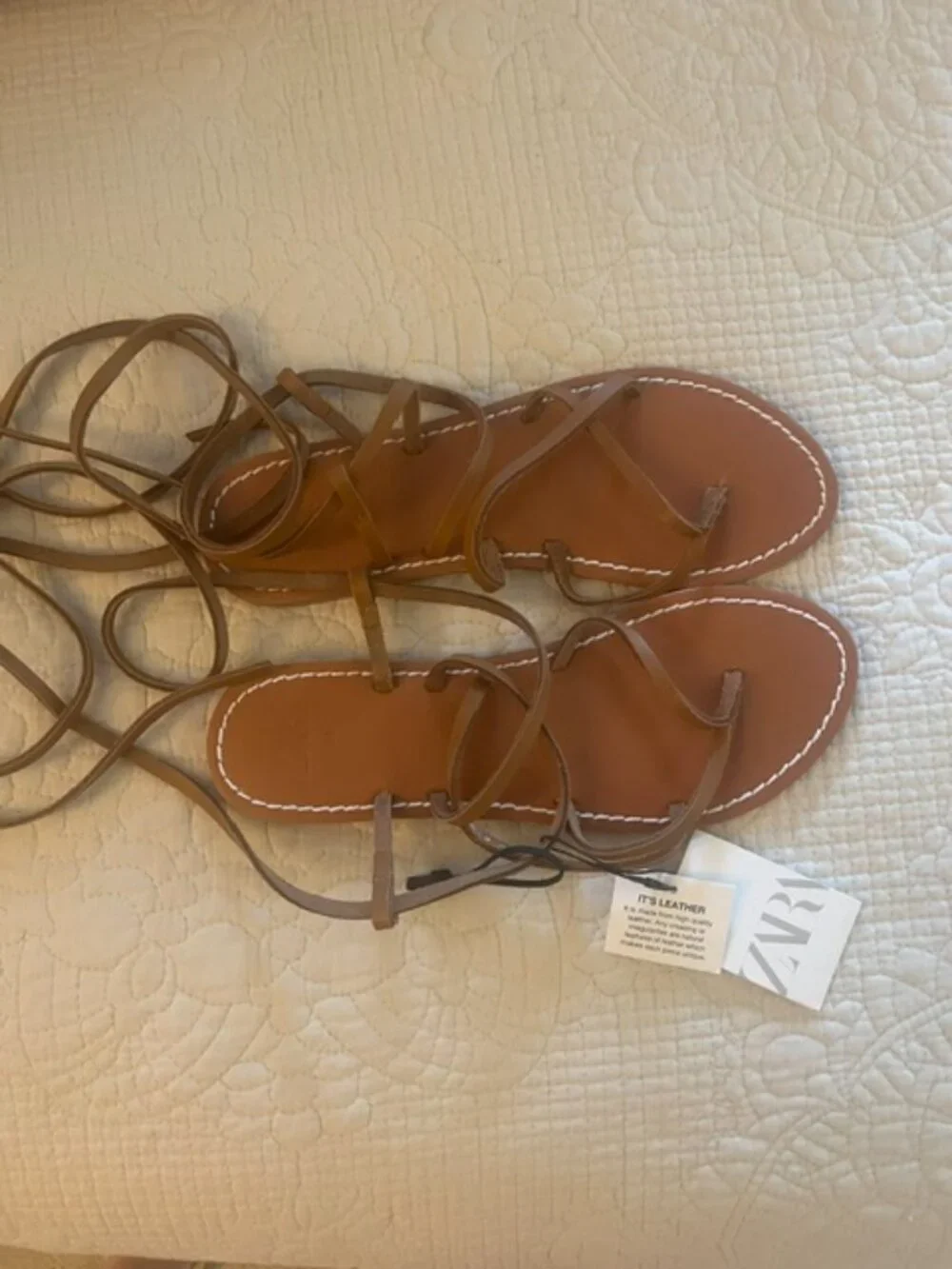 Zara lace up sandals - Picture 1 of 3
